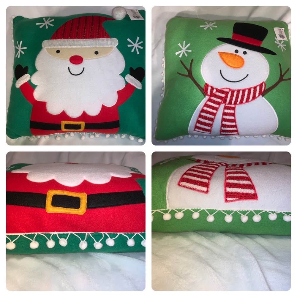 Santa & Snowman Throw Pillow Set